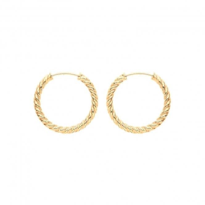 9ct  Yellow  Gold  21mm  Twisted  Sleepers  ES181