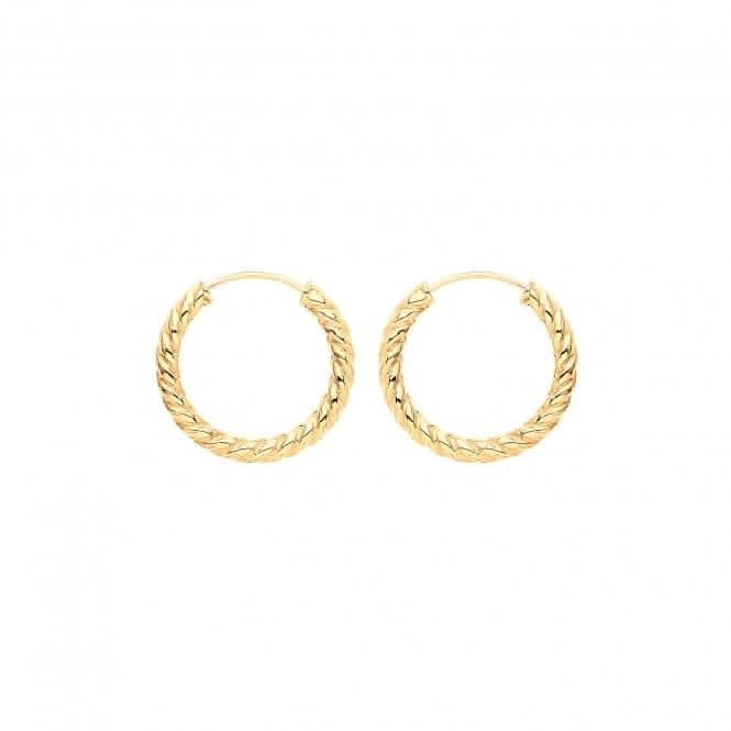 9ct  Yellow  Gold  21mm  Twisted  Sleepers  ES181