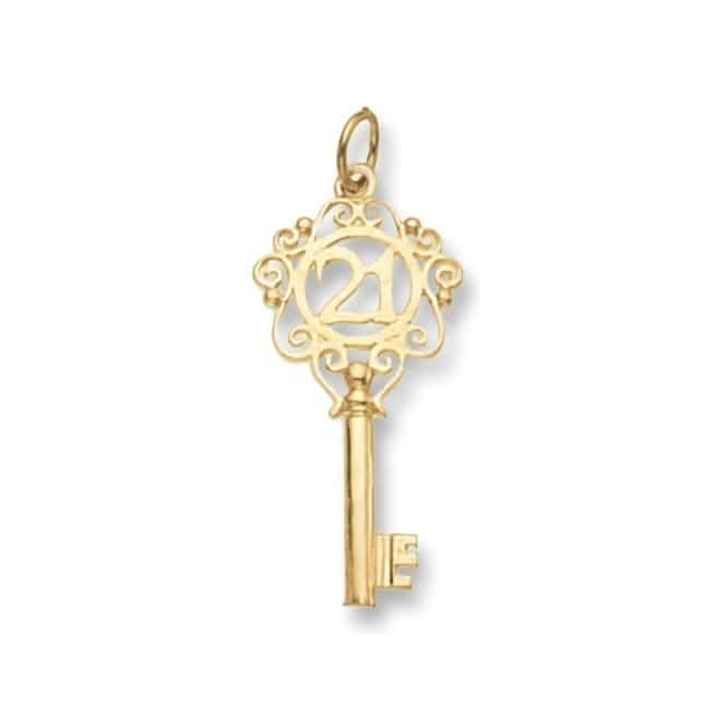 9ct Yellow Gold 21St Birthday Key Pendant PN406