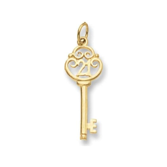 9ct Yellow Gold 21St Birthday Key Pendant PN408