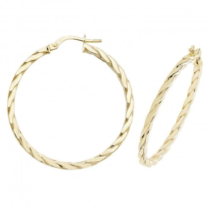 9CT Yellow Gold Hoop Earrings ER1041