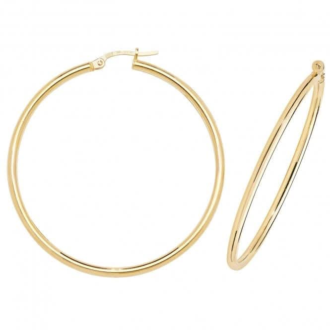 9ct Yellow Gold 30mm Hoop Earrings ER500