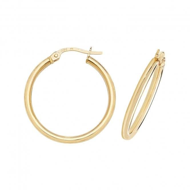 9ct Yellow Gold 30mm Hoop Earrings ER500