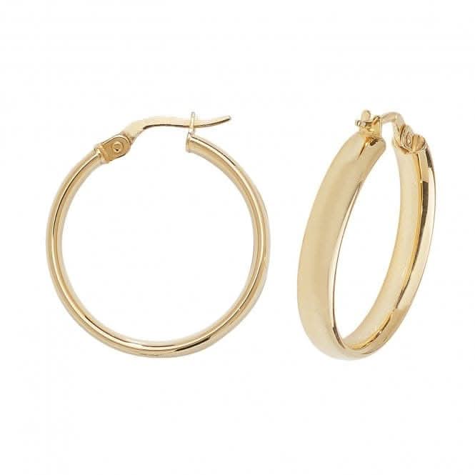 9CT Yellow Gold 30mm Hoop Earrings ER974