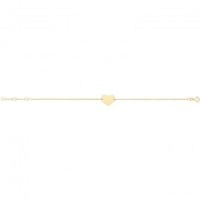 9ct Yellow Gold Heart ID Bracelet