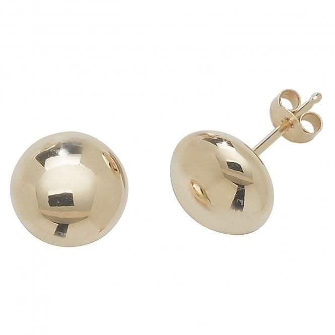 9ct  Yellow  Gold  7mm  Button  Stud  Earrings  ES408