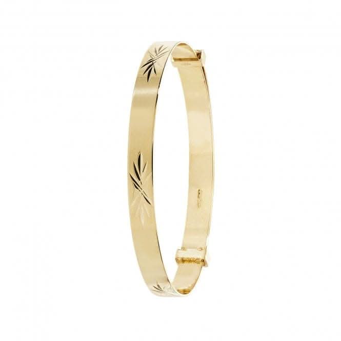 9ct Yellow Gold Diamond Cut Baby Bangle BN132