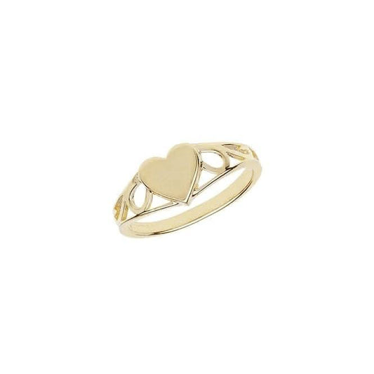 9ct Yellow Gold Babies Signet Heart Ring RN499