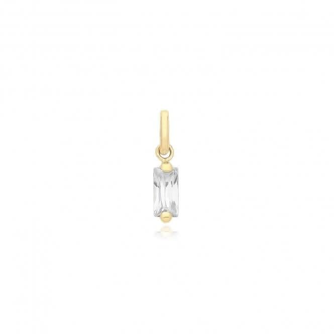 9ct Yellow Gold Baguette Shaped Zirconia Pendant PN1353
