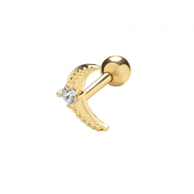 9ct Yellow Gold Bird With Single Zirconia Cartilage 6mm Post Stud ES998