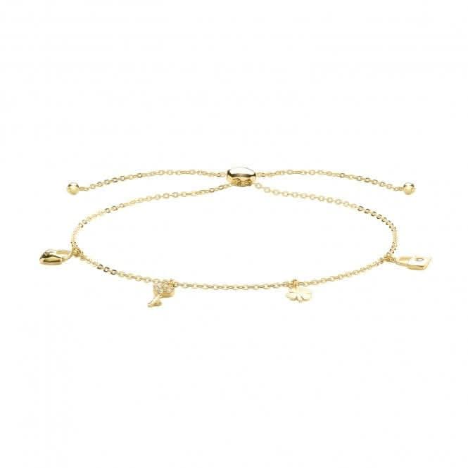 9ct Gold Charm Bracelet with Charms BR626
