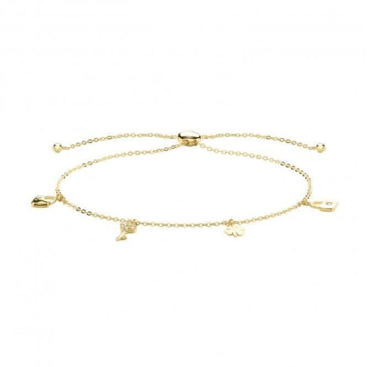 9ct Gold Charm Bracelet with Charms BR626