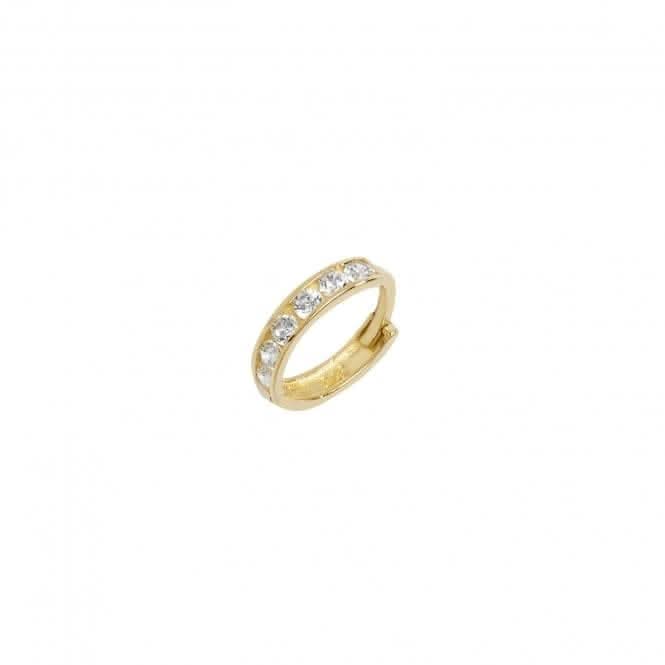 9ct Yellow Gold Stoned Cartilage Hoop Earring ES959
