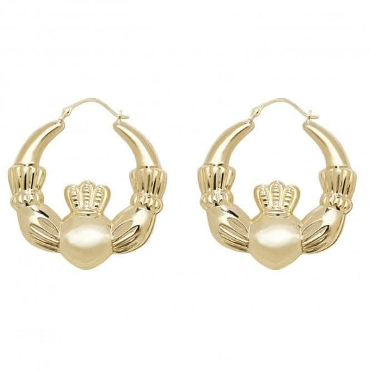 9ct Yellow Gold Claddagh Earrings ER428