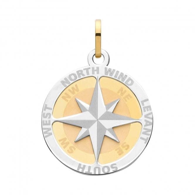 9ct Yellow Gold Compass Rose Large Pendant PN1196