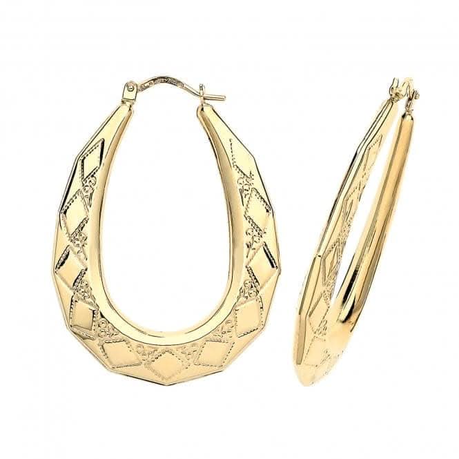 9CT Yellow Gold Creole Earrings ER497