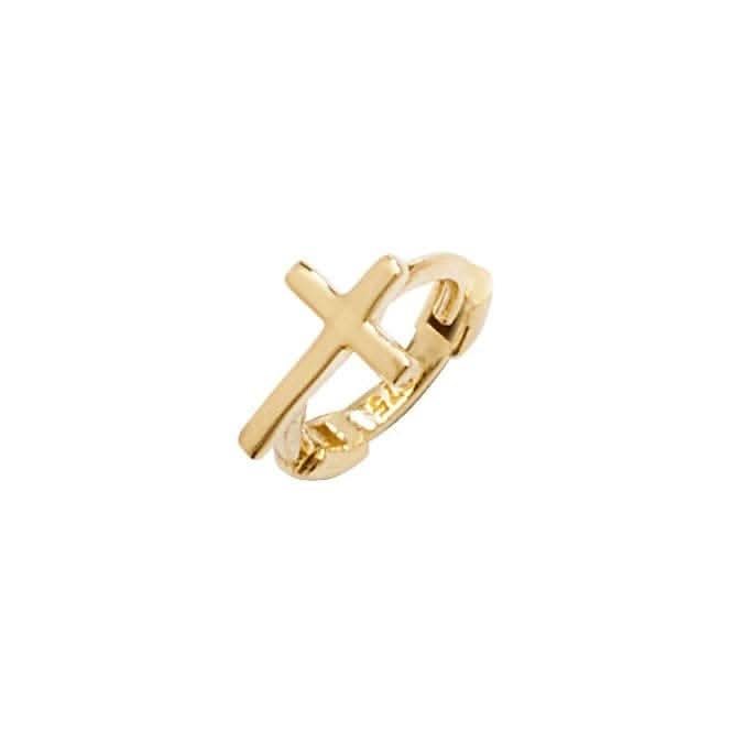 9ct Yellow Gold Cross Cartilage Hoop Earring ES950