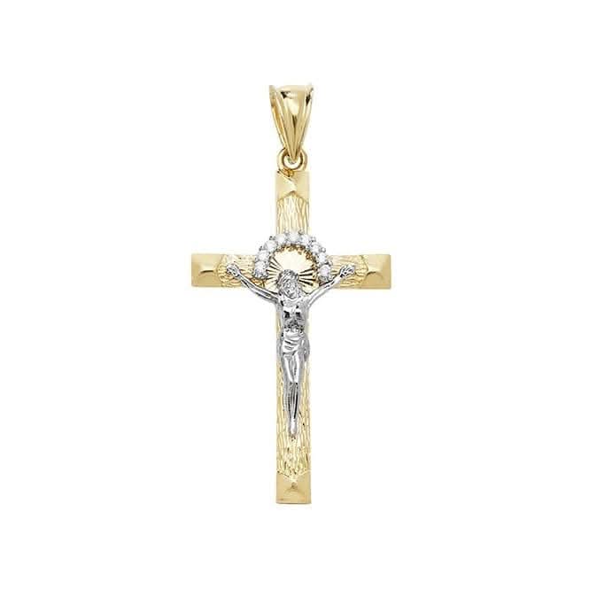 9ct Yellow Gold Cross Zirconia Pendant PN1043
