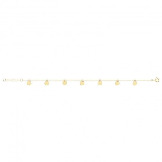 9ct Yellow Gold Disc Charms Bracelet BR628