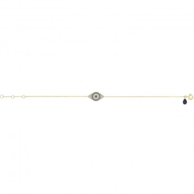 9ct Yellow Gold Evil Eye Bracelet