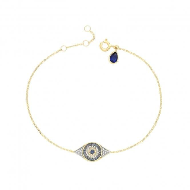 9ct Yellow Gold Evil Eye Bracelet