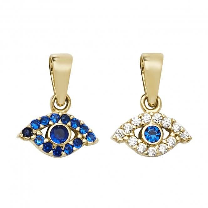 9ct Yellow Gold Evil Eye Pendant PN198
