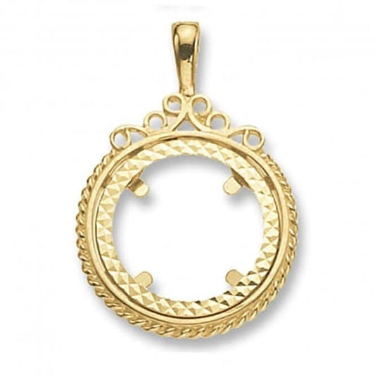 9ct Yellow Gold Full Coin Mount Pendant PN515F