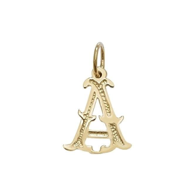 9ct Yellow Gold Gothic Initial Pendant PN527/A