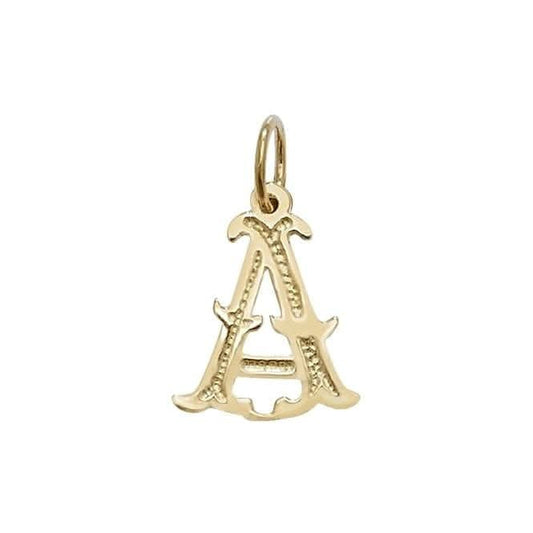 9ct Yellow Gold Gothic Initial Pendant PN527/A