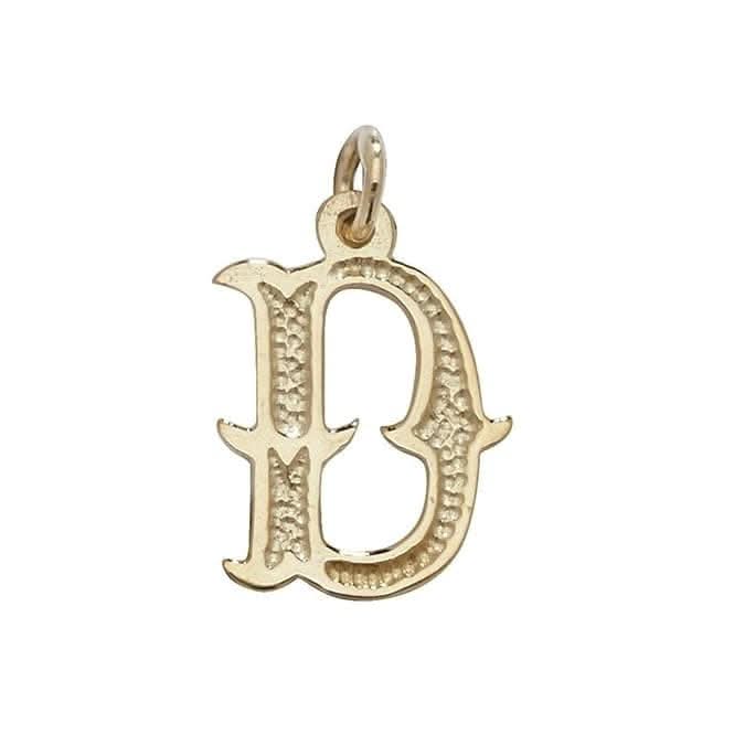 9ct Yellow Gold Gothic Initial Pendant PN527/D
