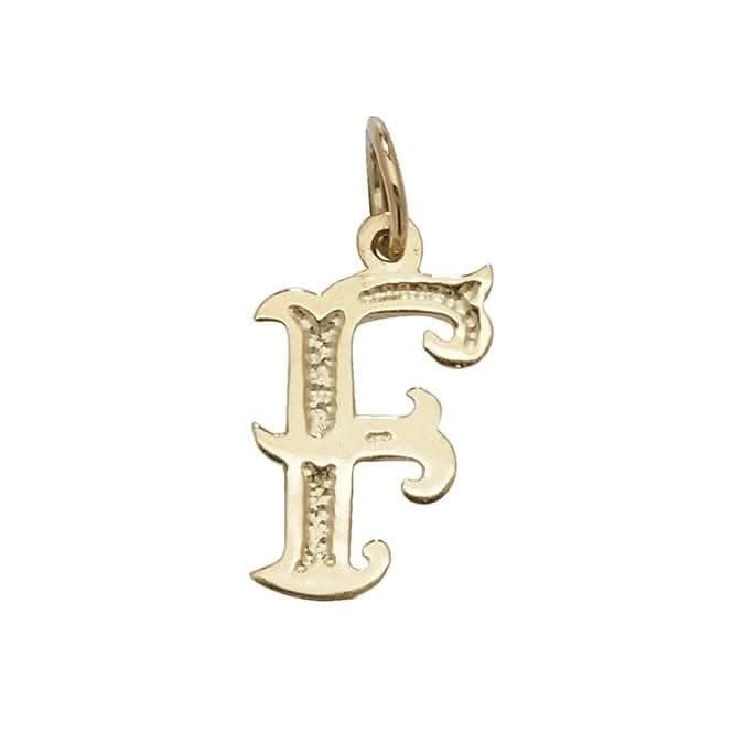 9ct Yellow Gold Gothic Initial Pendant PN527/F