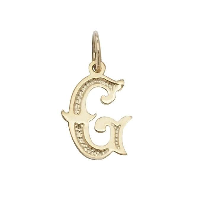 9ct Yellow Gold Gothic Initial Pendant PN527/G