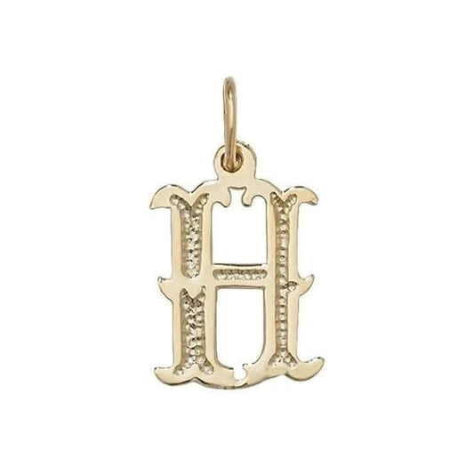 9ct Yellow Gold Gothic Initial Pendant PN527/H