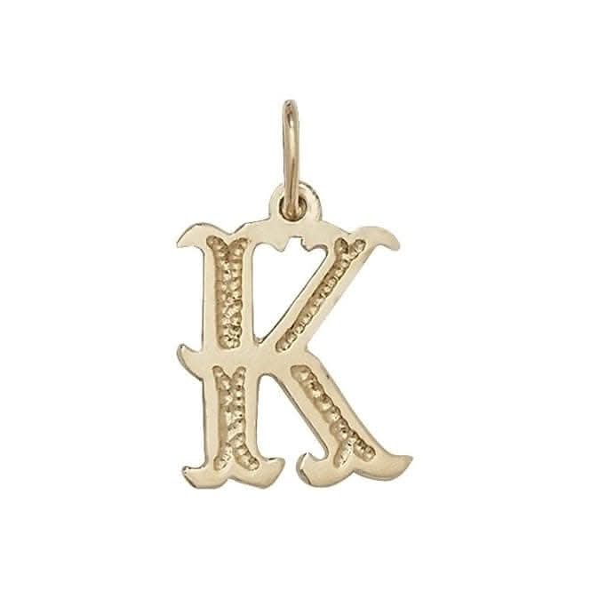9ct Yellow Gold Gothic Initial Pendant PN527/K