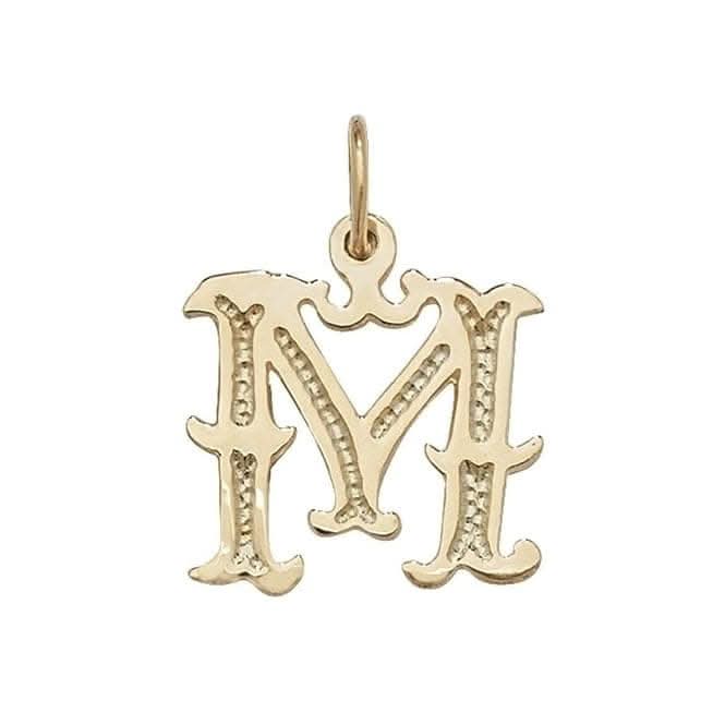 9ct Yellow Gold Gothic Initial Pendant PN527/M