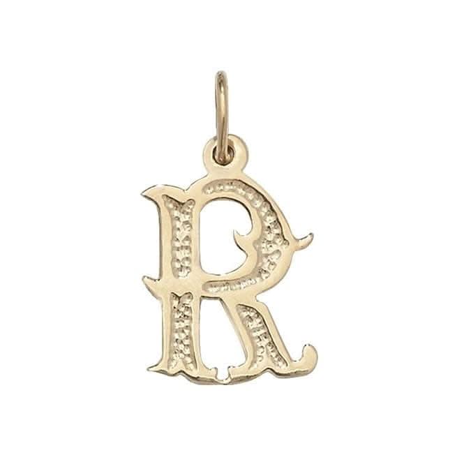 9ct Yellow Gold Gothic Initial Pendant PN527/R