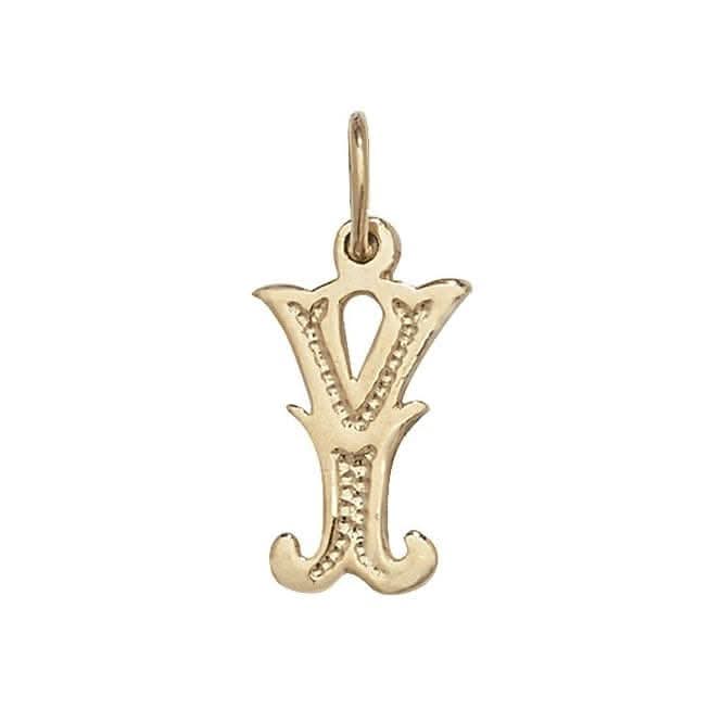 9ct Yellow Gold Gothic Initial Pendant PN527/Y