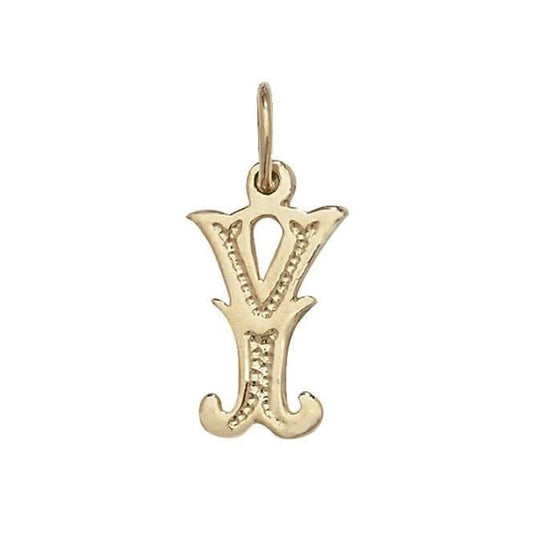 9ct Yellow Gold Gothic Initial Pendant PN527/Y