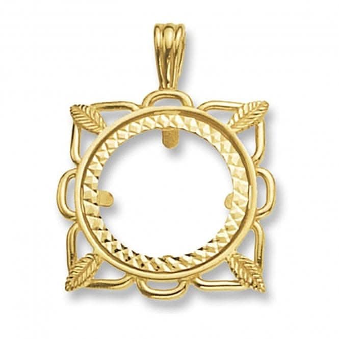 9ct Yellow Gold Half Coin Mount Pendant PN510H