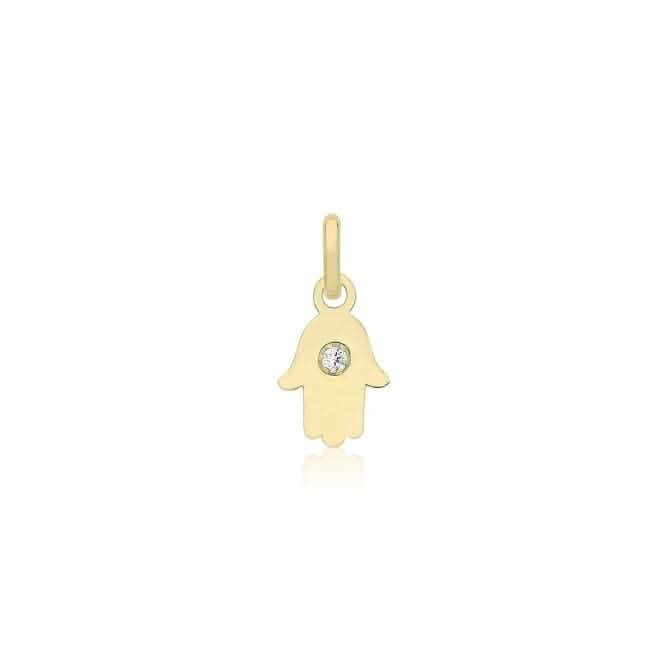 9ct Yellow Gold Hamsa Pendant With Zirconia PN1329CZ