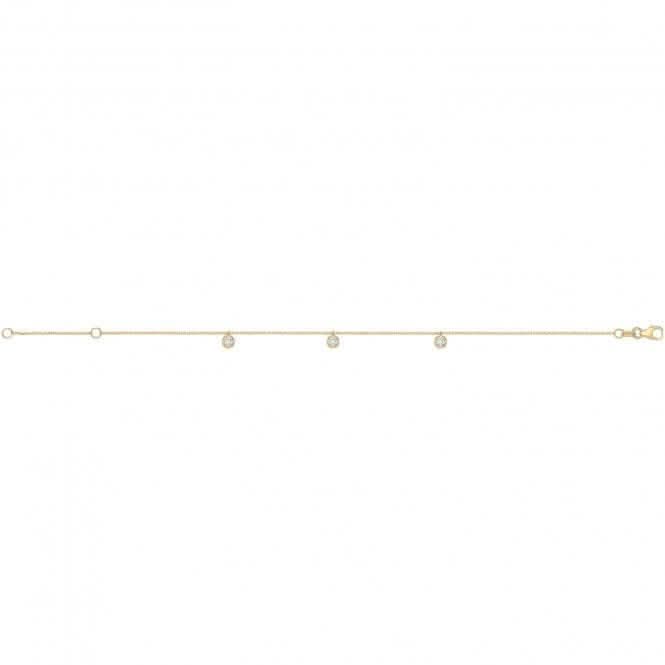 9ct Yellow Gold Hanging Zirconia Bracelet NK452B