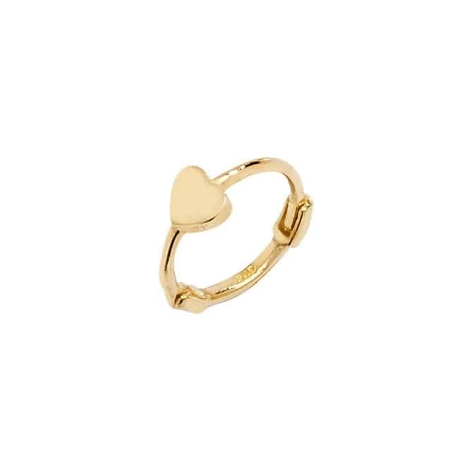 9ct Yellow Gold Heart Cartilage Hoop Earring ES955