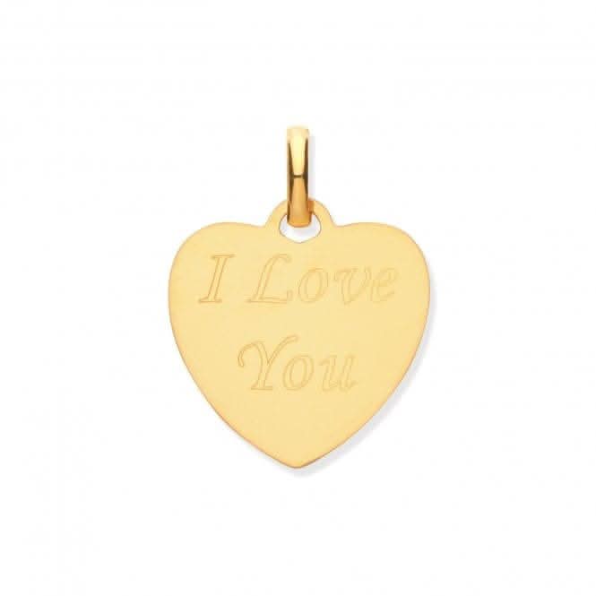 9ct Yellow Gold Heart Engraved Pendant PN1071