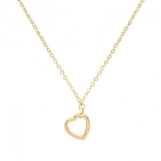 9ct Yellow Gold Minimalist Pendant Heart Necklet NK371