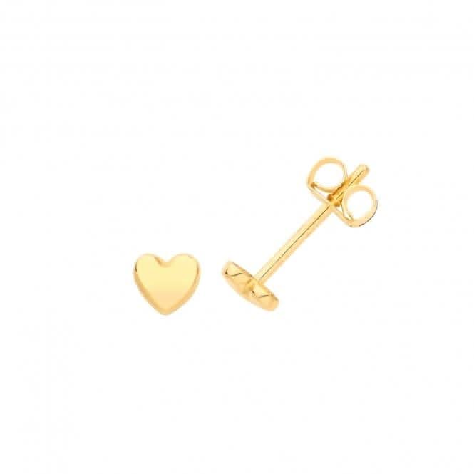 9ct Yellow Gold Minimalist Heart Studs ES673