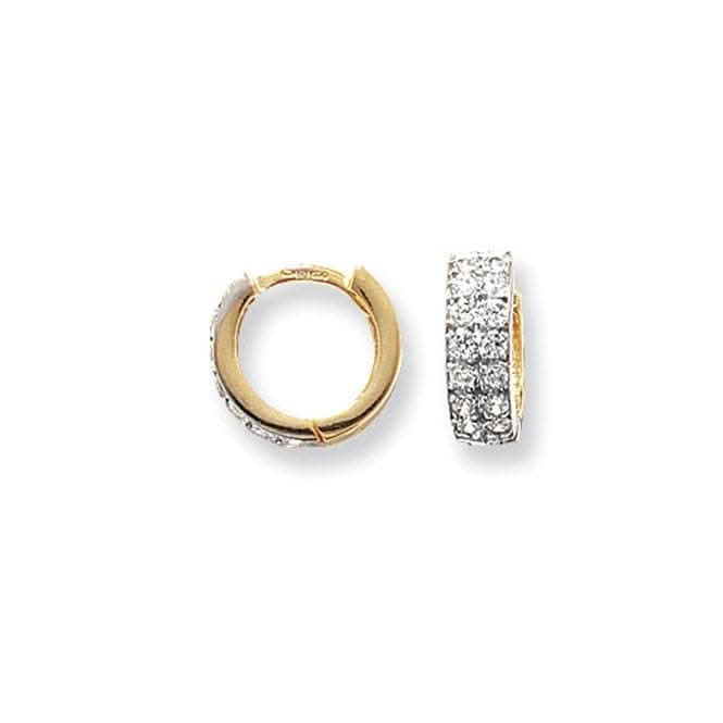 9ct Yellow Gold Hinged Zirconia Earrings ER025