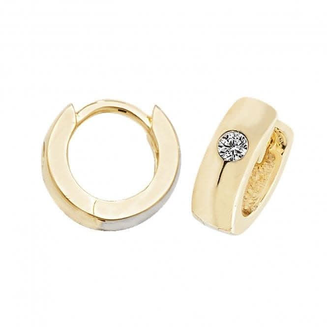 9ct Yellow Gold Hinged Zirconia Earrings ER1079