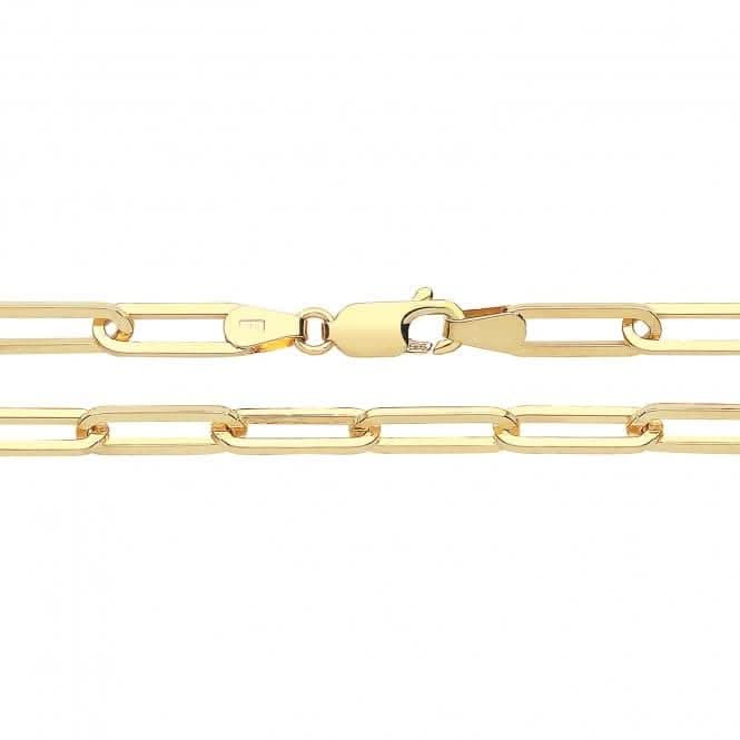 9K Yellow Gold Hollow Paperclip Chain 100