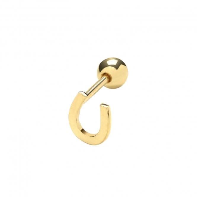 9ct Yellow Gold Horseshoe Cartilage 6mm Post Stud ES1908