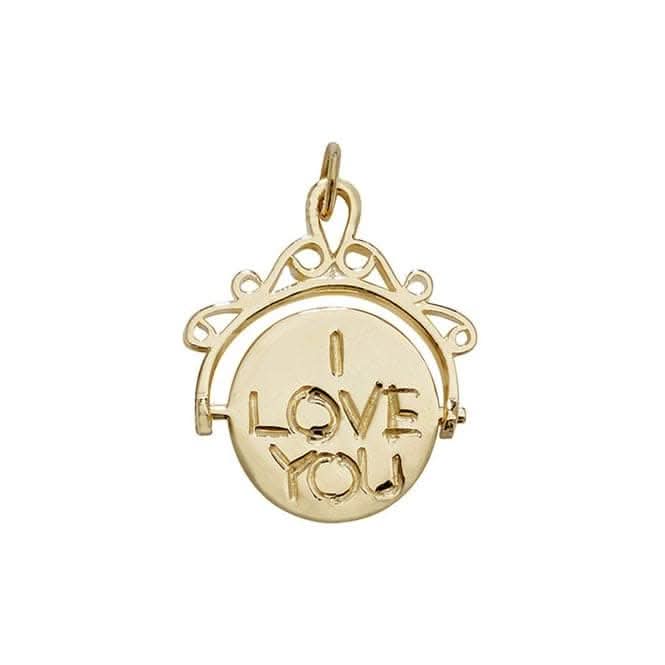 9ct Yellow Gold I Love You Spinning Pendant PN461